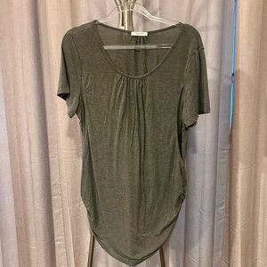 Gray Short Sleeve Women's maternity/breastfeeding top.